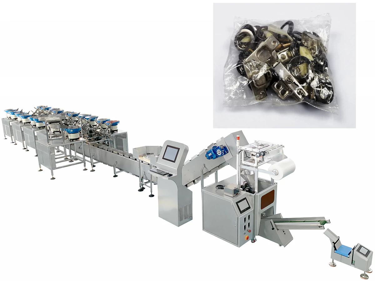 Automatic furniture fittings accessories counting packing machine with fiber sensor