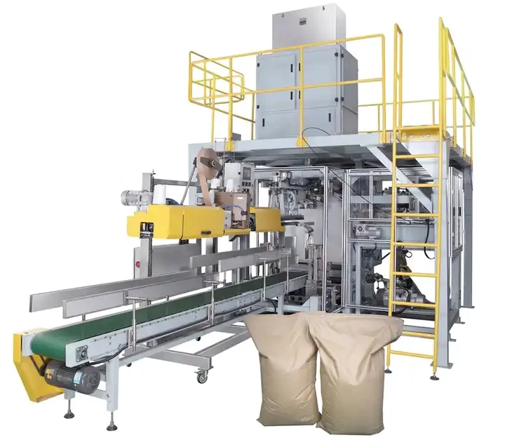 50kg Flour Rice Sugar Fertilizer PP Bag Packaging Machine Palletizing System