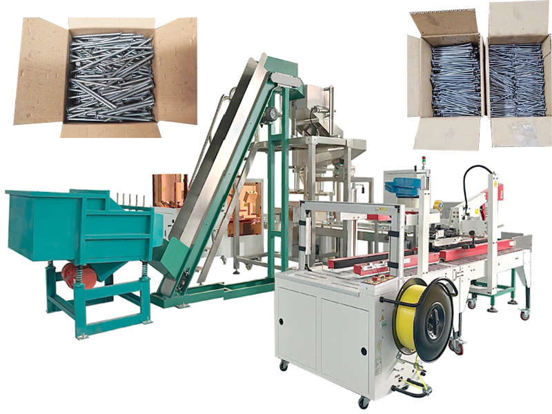 Long nails electronic magnetic sorting carton box packing machine