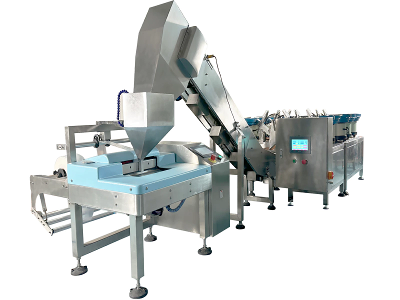Vehicle tire valve fitting counting packing machine sleeve film packaging machine